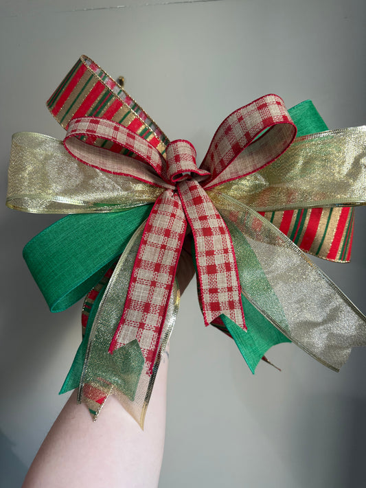 Christmas Stripe Bow