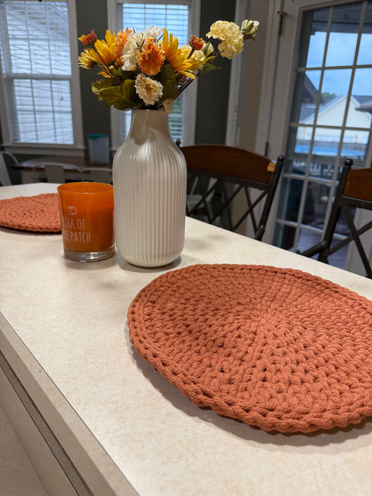Terracotta Crochet Placemats (Set of 2)