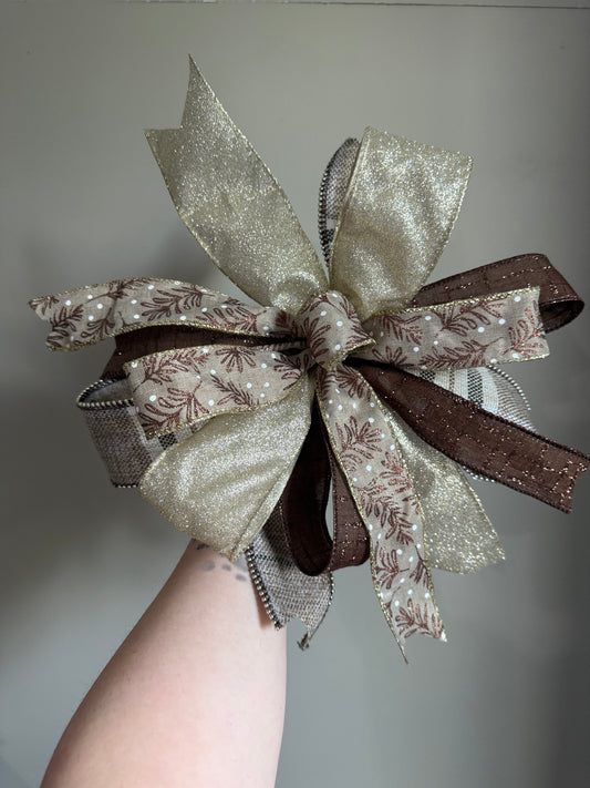 Plaid Gold Bow