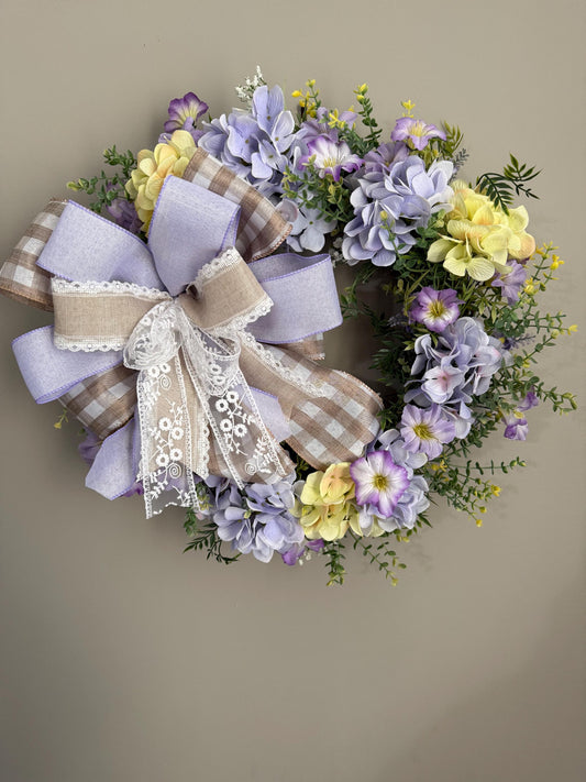 Purple Hydrangea Wreath